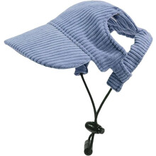 Adjustable Dog Baseball Cap with Ear Holes, Sun Protection Pet Hat for Dogs, Blue, Breathable Summer Accessory