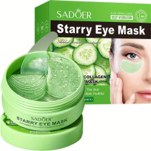 (Matches the image, 60pcs) Cucumber Collagen Starry Eye Mask 60Pcs/Box, Anti Dark Circles, Moisturizing, Smooth and Tender, Improve Dry Eye Area