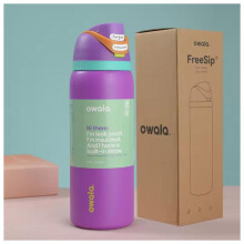 (PURPLE) (PURPLE) Owala Insulated Stainless Steel Water Bottle with Straw, BPA-Free Sports Water Bottle, Great for Travel, 32 Oz,