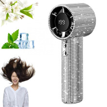 Portable Handheld Fan with Smart LED Display, 199Level Rechargeable Mini Cooling Fan for Travel and Office