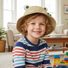 (Green, One Size) (One Size, Khaki) Women Frog Bucket Hat, Cute Cartoon Wide Brim Sun Hat Lightweight Summer Cap