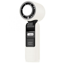 (White) (White) K-801 Cold Compress Summer Cooling Fan 100 Speeds Adjustable Portable Handheld Fan with Digital Display