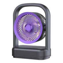 Elektrischer Tischventilator mit Wandmontage, Licht und Luftzirkulationsfunktion (grauviolett)HY