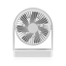 Ventilador de escritorio mini delgado F3A, ventilador de escritorio USB silencioso portátil recargable (blanco) HY