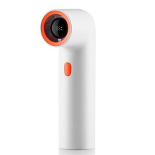 Ventilador de tubo curvo de alta velocidad F21 Mini Turbo portátil con pantalla digital Ventilador de mano de alta potencia (blanco) HY