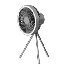 DQ212 10000mAh Tragbarer Outdoor-Campingventilator mit Zelt-Hängeleuchte (Schwarz/Grau)HY