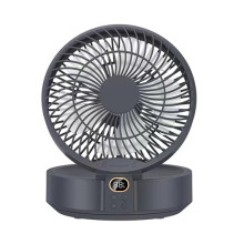 WSK302 4000mAh Wandventilator mit Schwenkkopf und Nachtlicht (Schwarz)HY