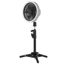 ZK-01 7-Zoll Outdoor-Camping-LED-Licht-Stativventilator, tragbarer multifunktionaler Powerbank-Deckenventilator (Grau)HY