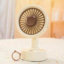 Kleiner USB-Tischventilator für Studenten mit austauschbaren Tierohren, mehreren Geschwindigkeitsstufen, Lithium-Akku und leisem Betrie