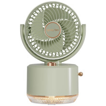 Wiederaufladbarer USB-Luftkühler/Ventilator/Tischventilator/Oszillierender Luftbefeuchter (Ölgrün)HY