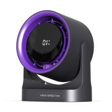 HX-F315 100-stufiger, wiederaufladbarer USB-Tischventilator mit Digitalanzeige zur Wandmontage (grau)HY