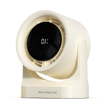 HX-F315 Wandmontierter Tischventilator mit 100-facher USB-Ladefunktion, Digitalanzeige (Weiß)HY