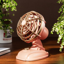 Leiser Mini-Tischventilator fürs Büro, USB-Retro-Ventilator für den Außenbereich (pink)HY