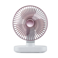 D77 Automatischer, oszillierender Desktop-Ventilator, leiser, tragbarer USB-Ventilator für Zuhause, Büro oder Studentenwohnheim (Rosa)H