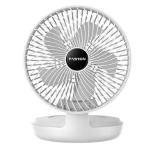 Ventilador pequeño portátil plegable para oficina, escritorio y hogar, tamaño: 8 pulgadas (blanco, conexión USB directa) HY
