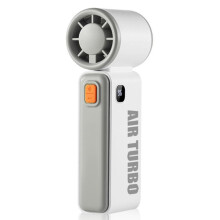 WH14 Handventilator mit Digitalanzeige, tragbarer Hochgeschwindigkeitsventilator für den Außenbereich (Weiß)HY