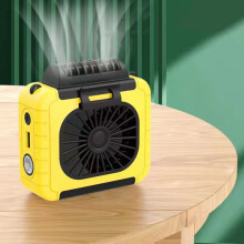 Außen-Hüftventilator mit Beleuchtung, multifunktionale Halterung, Nackenventilator (gelb)HY