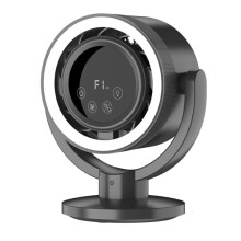 F168 Intelligenter, sprachgesteuerter Tischventilator mit Touchscreen, oszillierender Hochgeschwindigkeits-Funktion, blattlosem Nachtli