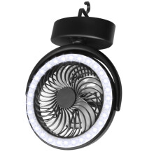 YQ-8004 USB-Lade-Outdoor-Wildcamping-Ventilator, Multifunktions-LED-Ventilator für Zelte (Schwarz)HY
