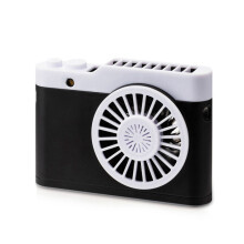 Tragbarer, per USB aufladbarer Mini-Kameraventilator, Nackenventilator (schwarz)HY