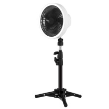 ZK-01 Ventilador trípode portátil multifuncional con luz LED para camping al aire libre de 7 pulgadas (blanco) HY