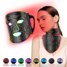 (Black, USB) LED Face Mask, 8 Colors Light Therapy Facial Mask for Skin Rejuvenation, Photon Therapy Skin Care Tool