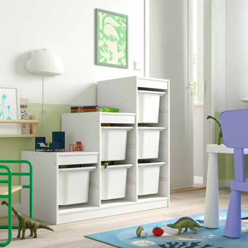 IKEA TROFAST Storage Unit with 6 Boxes 99x44x94cm