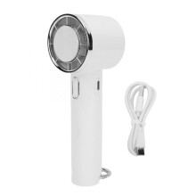 Portable Handheld Fan with Fast Cooling, 5 Speeds, Foldable Buckle, USB Rechargeable, White
