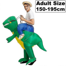 (champagne) New T-Rex Dinosaur Cosplay Inflatable Costumes Suits Mascot Funny Party Anime Christmas Halloween Costume Dress for Adult Kids