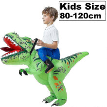 (Kids Size 80-120cm) New T-Rex Dinosaur Cosplay Inflatable Costumes Suits Mascot Funny Party Anime Christmas Halloween Costume Dress for Adult Kids