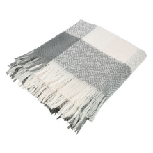 Weiste Checkered Throw 125cm x150cm - Grey White & Pale Pink