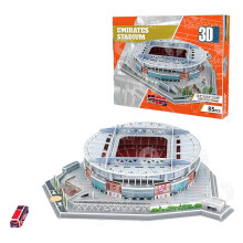 Arsenal London Stadium 3D Puzzle, 85 Pieces, 35.4x32x7.5cm, with Team Bus