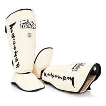 Fairtex SP7 Twister Detachable Shin Guards (S) White