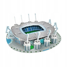 (108) 3D Puzzle Stadium Football Etihad Model Realistic 47 Pieces Easy Assembly No Glue Ideal Gift for Fans Develops Manual Skills Compact Size
