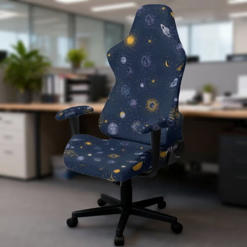 Blue Galaxy Gaming Chair Cover with Armrest Covers 2