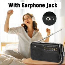 Portable Radio Pocket FM AM Radio with Earphone Jack for Emergency Hurricane Running Walking Home Black
