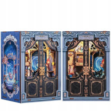 (455) Habarri Time Travel 3D Puzzle Book Nook DIY Kit with LED Light, Wooden Miniature Model Decor, 18 x 11 x 23 cm, Ideal Gift for Collection