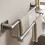 (White 30cm)Rod Shower Towel Rack With Suction Cup Wall Mount For Bathroom Storage Use 2