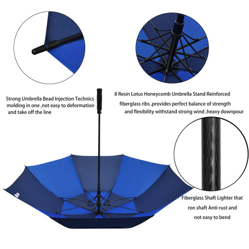 ACEIken Golf Umbrella Windproof Large 62/68 Inch, Double Canopy Vented, Automatic Open 2