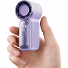 Mini Ventoinha de Mão USB com 6 Velocidades e Ecrã LED Roxa