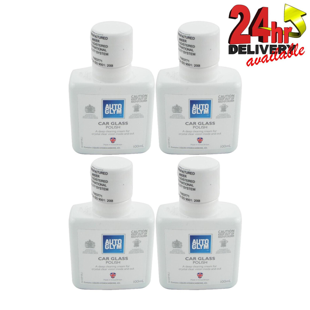 Autoglym 100Ml Car Glass Polish Window Cleaner Cream Clear Smear Free Vision X4