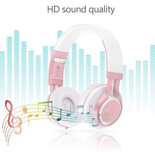 Ακουστικά Bluetooth LINLIN Over-Ear, ασύρματα πτυσσόμενα ακουστικά με μικρόφωνο, FM, κάρτα TF, 1