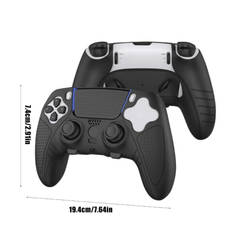(Black) Anti-Slip Silicone Game Controller Protective Case Scratchproof Grip Cover for PS5 Xbox Switch 2