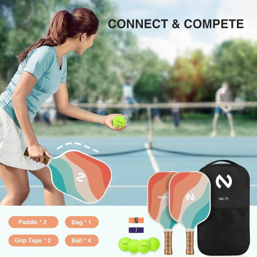 Graphite Carbon Pickleball Paddles Set Polypropylene Core 2 2