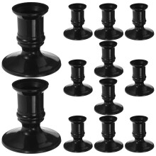 12St Plastic Kandelaars Voor Ledkaarsen, Vintage Zwart, Feestdecoratie