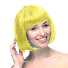 Dámska krátka parochňa z ľudských vlasov, 30 cm, karnevalová, cosplay
