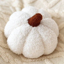Pumpkin Pillow Plush Cushion 11 Inch White