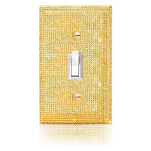 Rhinestone Light Switch Cover Bling Gold Single Gang