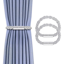 Magnetic Curtain Tie-Backs Grey 2-Pack
