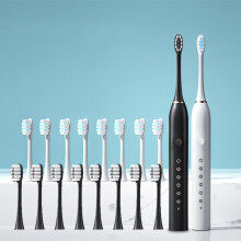 QuLuJing electric toothbrush with 8 brush heads, 2-pack